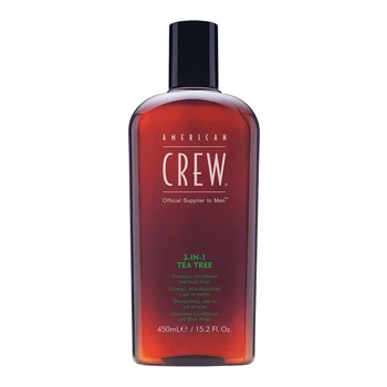 Шампунь, кондиционер и гель для душа 3-в-1 American Crew Tea Tree, 450 мл