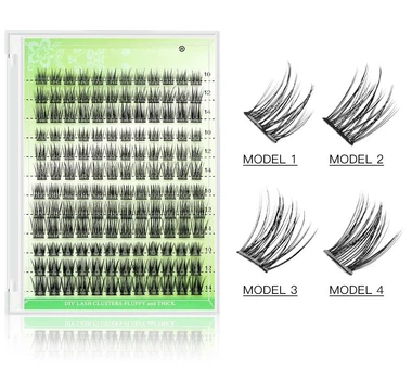 Пучкові накладні вії A-MIX Young Lash мікс довжин 10/12/14 мм, DIY Lash Clusters, чорні