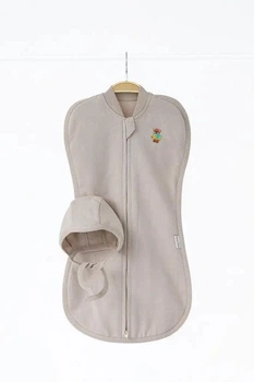 Європелюшка на блискавці з шапочкою Mag baby Cozy, mokko 0-3