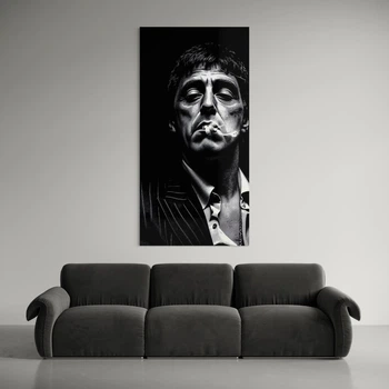 Картина Холстович Tony Montana Scarface 30x60 см. Мотивационная картина в кабинет, офис, гостиную