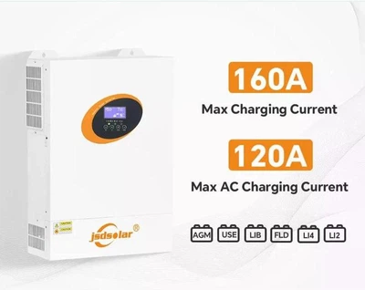 Гібридний інвертор JSDSolar J6500HC-48 6,5 кВт 48 В 230 В 120 А MPPT 9000 Вт, чиста синусоїда, Wi-Fi