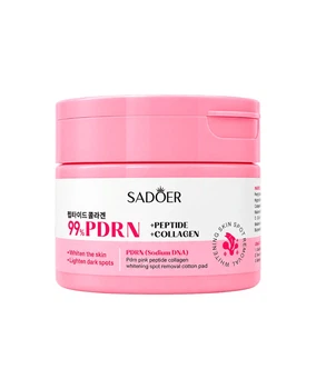 Педы для лица с коллагеном, пептидами и PDRN Sadoer PDRN Pink Peptide Collagen Whitening Spot Removal Cotton Pad