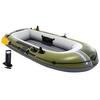 Лодка надувная Intex 68347 Seahawk 2 Set двухместная с вёслами и насосом, 236х114х41 см, до 240 кг, ПВХ, для рыбалки и отдыха
