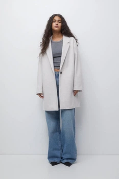 Пальто легке Pull & Bear світло-бежевий AQYVJ114 S