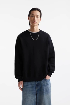Світшот на флісі Pull & Bear чорний WFXKQ590 XS