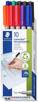 Zestaw markerów niepermanentnych Staedtler Lumocolor 6 kolorów 10 szt. (4007817076644)