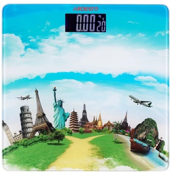 Весы ARDESTO для пола Travel, 150 кг, 2 батарейки AAA в комплекте, стеклянные, цветные