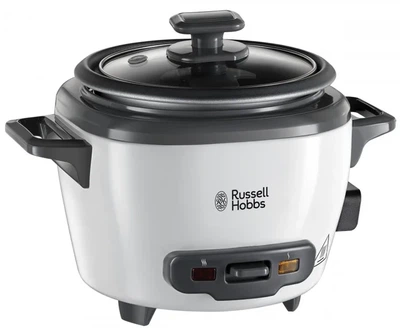 Рисоварка Russell Hobbs, потужність 200 Вт, об'єм чаші 0,7 л, механічне управління, знімна кришка, нержавіюча сталь, кольори чорни
