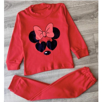 Пижама для девочки красная 4 года рисунок рост 104 см - 20362