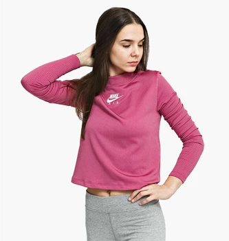 Кофта жіночі Nike W Nsw Air Mock Ls Rib S Рожевий CZ8634-531