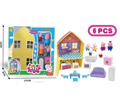 Домик Свинки Пеппы Happy House с семьей и мебелью