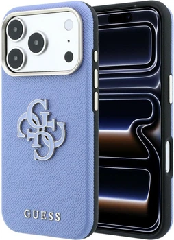 Чохол для смартфона Guess Grained & Big Resin Logo для Apple iPhone 18 Pro Max / Apple iPhone 17 Pro Max Blue (3666339655037)