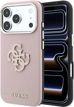 Чохол для смартфона Guess Grained & Big Resin Logo для Apple iPhone 18 Pro Max / Apple iPhone 17 Pro Max Pink (3666339654955)