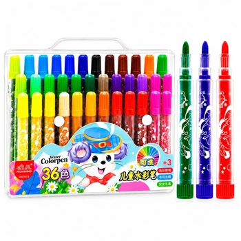 Набор фломастеров "Water color pen" 1103-36-Blue, 118556, 36 цветов, в сумочке