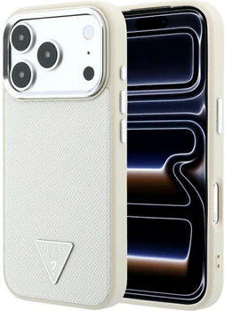 Чохол для смартфона Guess Grained Triangle Logo MagSafe для Apple iPhone 18 Pro / Apple iPhone 17 Pro Beige (3666339654788)