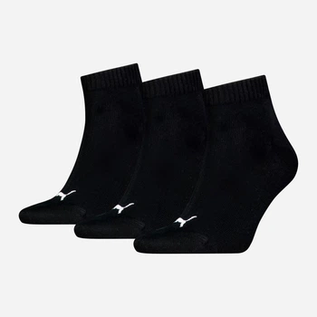 Набор мужских носков коротких хлопковых Puma Unisex Quarter Plain 3P 938589-06 35-38 3 пары Черный (8720245637572)