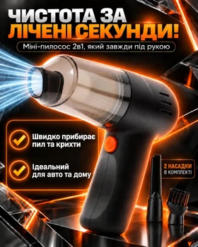 Пилосос автомобільний акумуляторний автопилосос бездротовий портативний ручний для сухого прибирання міні автопилососи для салону автомобіля дому з насадками фільтром