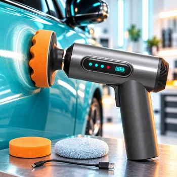 Полировальная машинка для авто AND LY-987 аккумуляторная ручная с 3 дисками USB