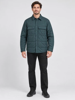 Чоловіча куртка Lucky Brand нейлонова стьобана куртка-пуховик нар. L Темно-зелена