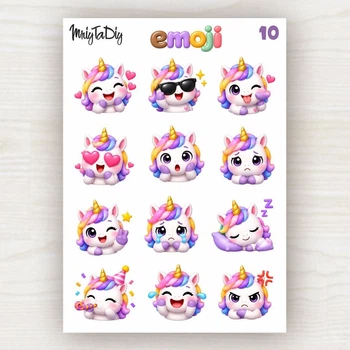 Стикеры наклейки Emoji 10 "Единорог"