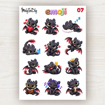 Стикеры наклейки Emoji 07 "Дракончик"