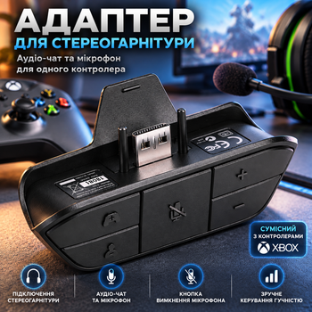 Адаптер стереогарнитуры для Xbox One Controller, 3,5 мм, регулировка громкости, баланса игры/чата и Mute