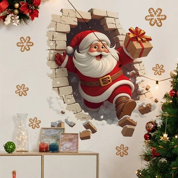 Новорічна 3D інтер'єрна наклейка Christmas Wall Sticker HS1787Q
