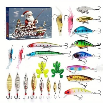 Адвент-календарь Merry Christmas подарочный набор приманок для рыбалки (GiftSet1)