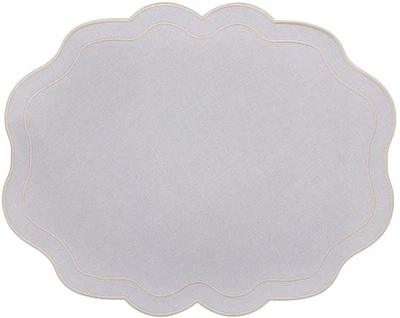 Набор 6 тканевых сервировочных салфеток (плейсмат) Wave Linen 40x50см светло-серые (BD-445-312)