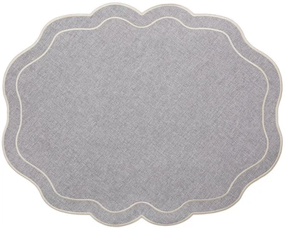 Набор 6 тканевых сервировочных салфеток (плейсмат) Wave Linen 40x50см серые (BD-445-311)
