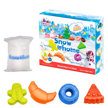 Кинетический снег для детей «Snowman's Cakes» масса для лепки и творчества 30×5.5×25 см Белый (JDT-0850789)