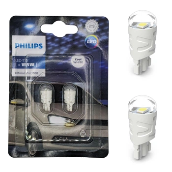 Комплект светодиодных ламп PHILIPS W5W T10 LED ULTINON PRO3100 W5W T10 6500K LUM11961CU31B2 (01261)