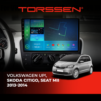 Штатная магнитола Torssen Volkswagen Up!, Skoda Citigo, Seat Mii 13-14 FL9 4+64Gb 4G Carplay DSP