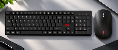 Беспроводной комплект Lenovo KN220 Wireless клавиатура + мышь, черный, 2.4G USB