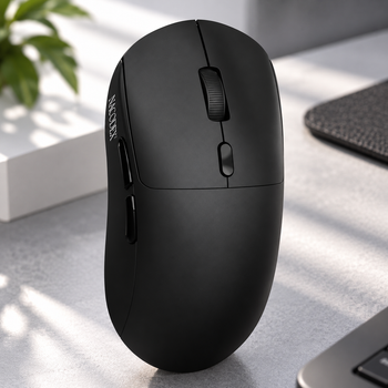 Лёгкая беспроводная мышь Ajazz NJ07 для игр / 3 режима / 12800 DPI / 1000 Hz / Silent Click / Black