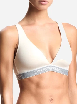 Бюстгальтер без косточек хлопковый Emporio Armani 969934645 M Молочный (1161675184)