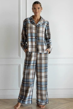 Forli Пижамный костюм из фланели с брюками Elizabeth XL/XXL Голубой FL0073-54-69_XL/XXL