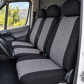 Авточехлы Antar Volkswagen LT Серые антара + жаккард 1+2 (ANP12-0538)