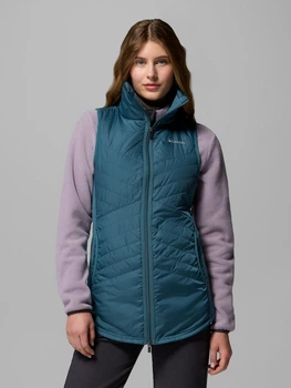Теплий жилет короткий жіночий Columbia 201546377 M Бірюзовий (1162344879)