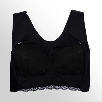 Кружевной топ с вставками Черный, 3XL