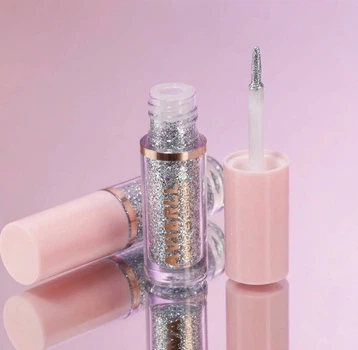 Жидкая глиттерная подводка AVIERLL Liquid Eyeliner 4-в-1: водостойкое сияние для глаз, губ и тела | серебристый цвет