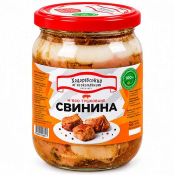 М'ясо Тушковане/Тушонка Свинина Ходорівський М'ясокомбінат (скло) 500 г
