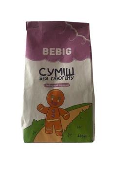 Смесь без глютена для выпечки печенья Имбирный пряник Bebig 300 г