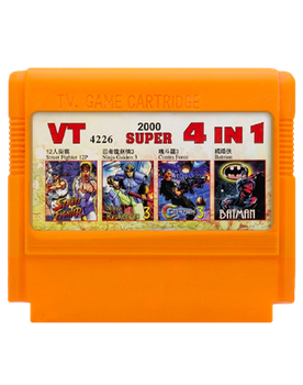 Збірник Ігор RMC Famicom Dendy 4 in 1 VT4226 Street Fighter 12p, Ninja Gaiden 3, Contra Force, Batman 90х TV Game Англійська Версія Тільки Картридж Б/У