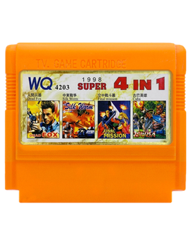 Збірник Ігор RMC Famicom Dendy 4 in 1 WQ4203 Dead Fox, Silk Worm, Final Mission, Guerrilla War 90х TV Game Англійська Версія Тільки Картридж Б/У
