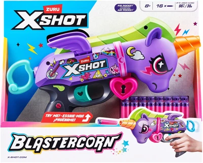Скорострельный бластер Zuru X-Shot Purple Blastercorn 16 патронов (193052089960)