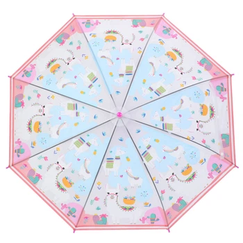 Детский зонтик "Веселая Лама" Bambi MK 5790(Pink) длина 65 см, трость 60 см, диаметр 84 см, спица 48 см