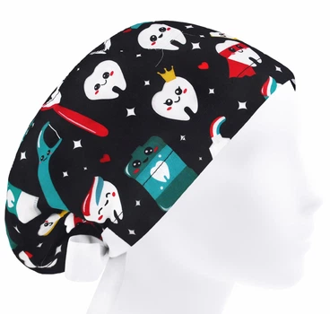 Медична шапочка жіноча HeadwearUniverse універсальна принт Зуби зубна паста