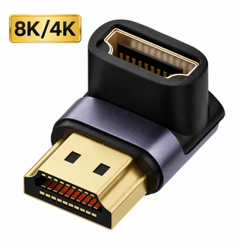 Переходник HDMI - HDMI (соединитель HDMI под 90°, HDMI мама - HDMI папа) 8K HD.