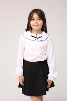Блуза з довгим рукавом для дівчинки YUKI білий 134 ЦБ-00276955